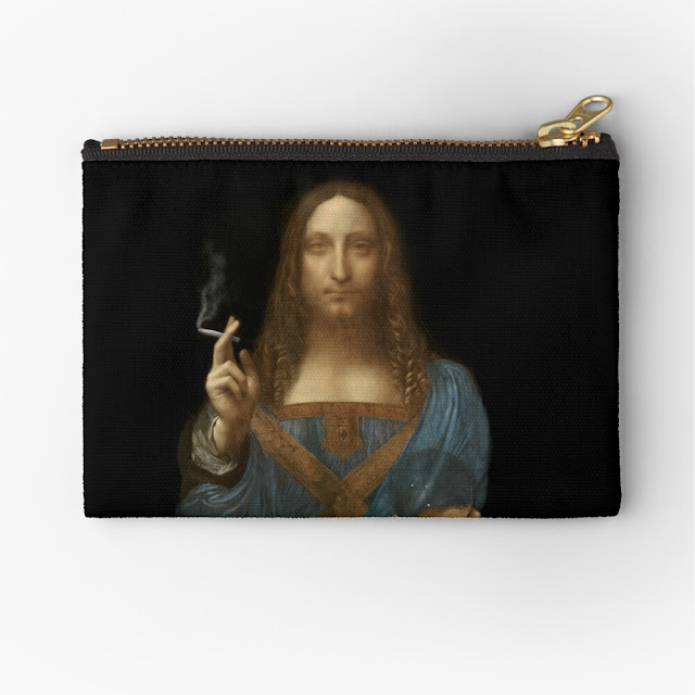 da Vinci's Smoking Salvator Mundi (Jesus Christ) zip pouch