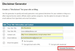 Cara Mudah Membuat Disclaimer Untuk Blog