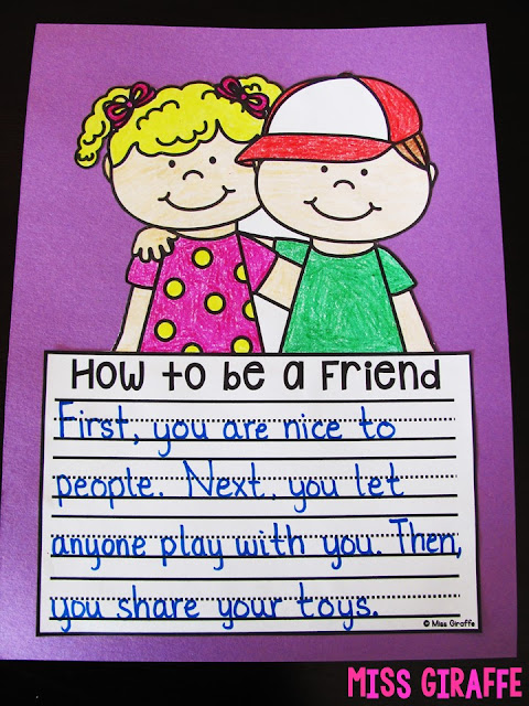 How to be a friend writing craft is the perfect activity for the first week of school or any time in the year where your students need a reminder. These crafts are great for first grade or kindergarten behavior management lessons!