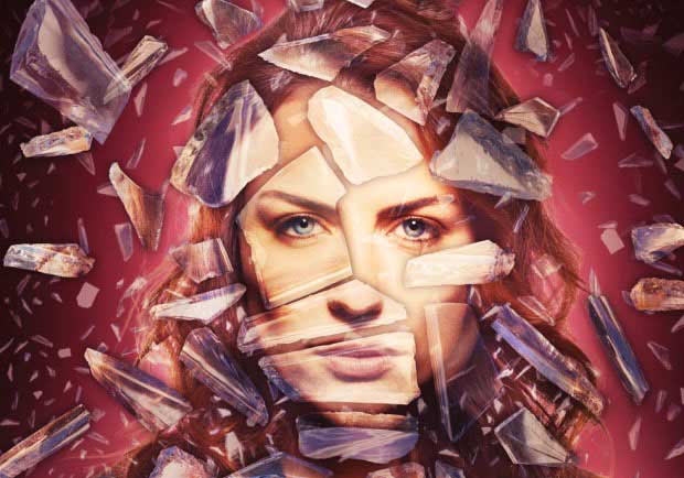 Create a shattered glass portrait