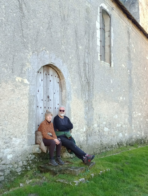Resting on the steps of Priory, Le Louroux, Indre et Loire, France. Photo by Loire Valley Time Travel.
