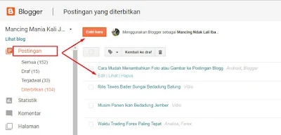 Entri baru artikel blogger