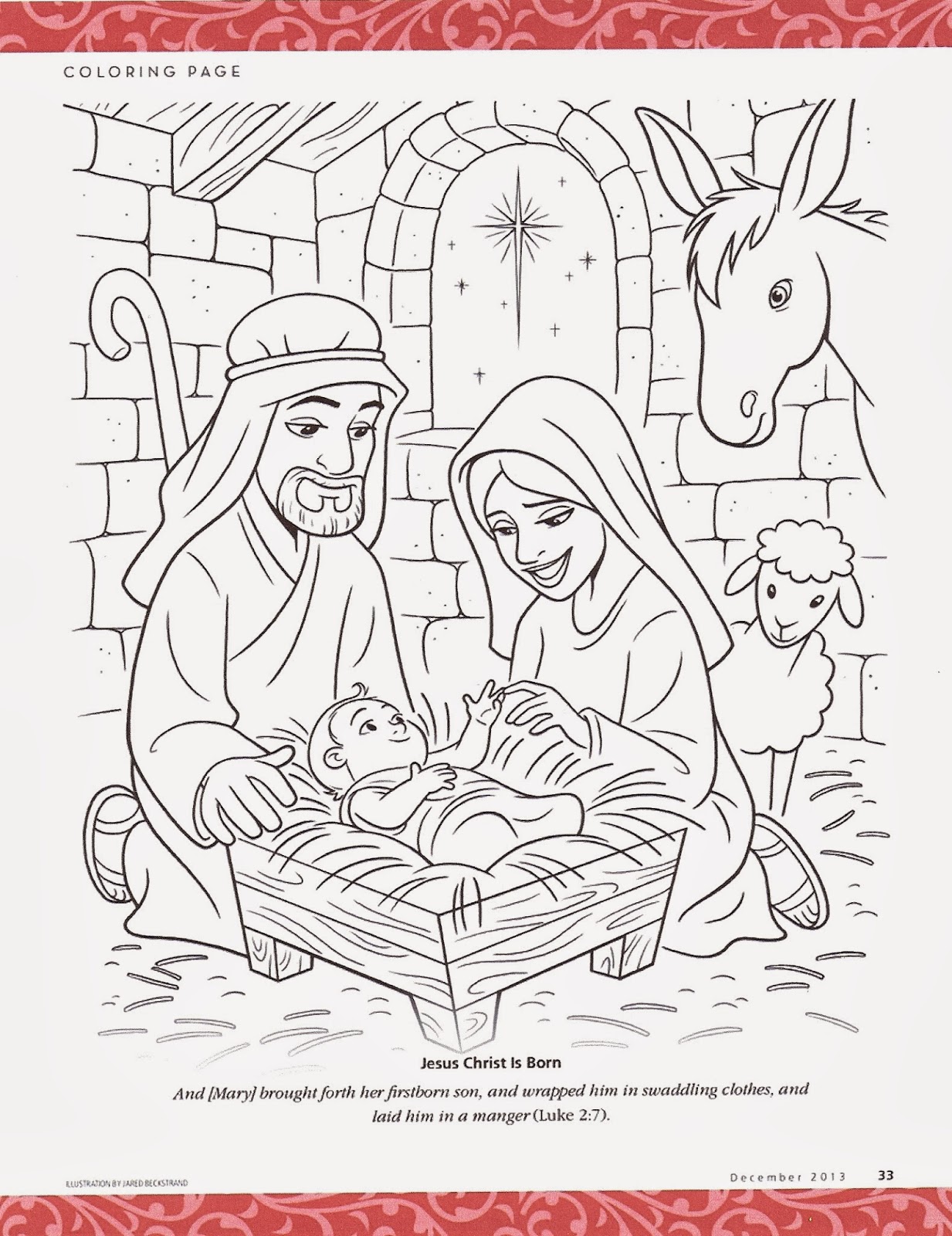 Jesus Christ is Born coloring page from the December 2013 Friend here