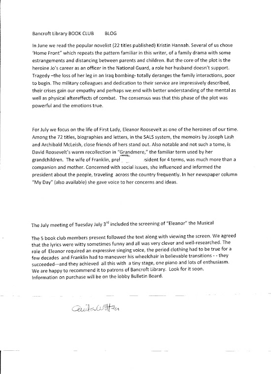 Book Club Report (June 2012)