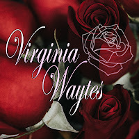 Virginia Waytes written over an images of roses.