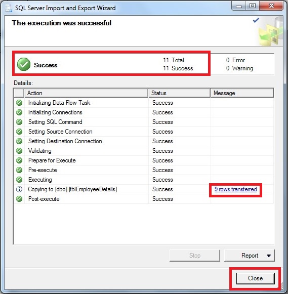 Import excel data into SQL server