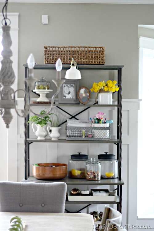 metal bookshelves with light