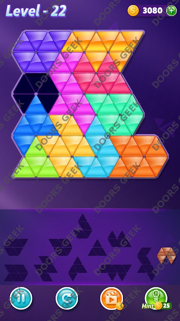 Block! Triangle Puzzle Challenger Level 22 Solution, Cheats, Walkthrough for Android, iPhone, iPad and iPod