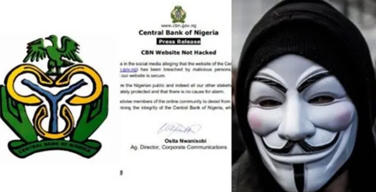 #EndSARS: “Official website is secure” – CBN denies rumours that Anonymous hacked their website