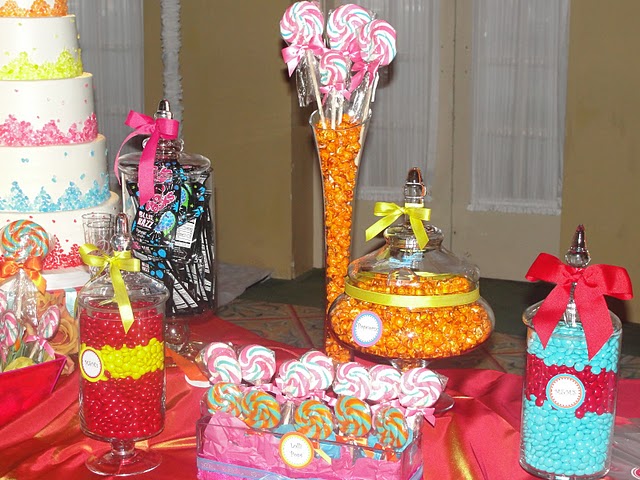 Colorful Spring Candy Buffet with some of Houston's Best Wedding Vendors