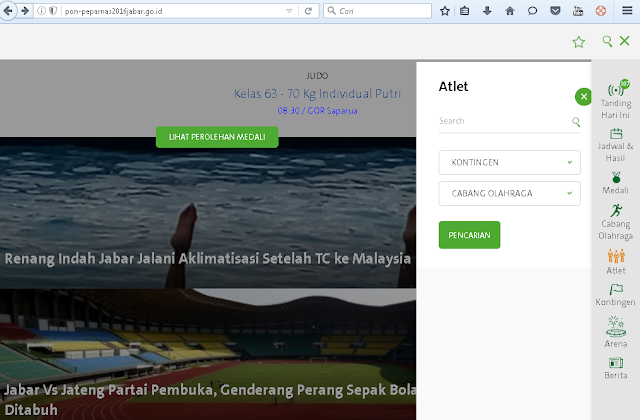 tampilan website pon