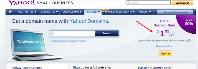 Cheap .com Yahoo Domain