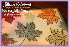 Colourful Season Autumnal Card, Gold sequin trim