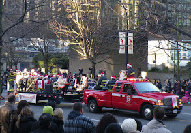 Santa Claus Parade, Vancouver, 2011, music band of Vancouver Fire Department