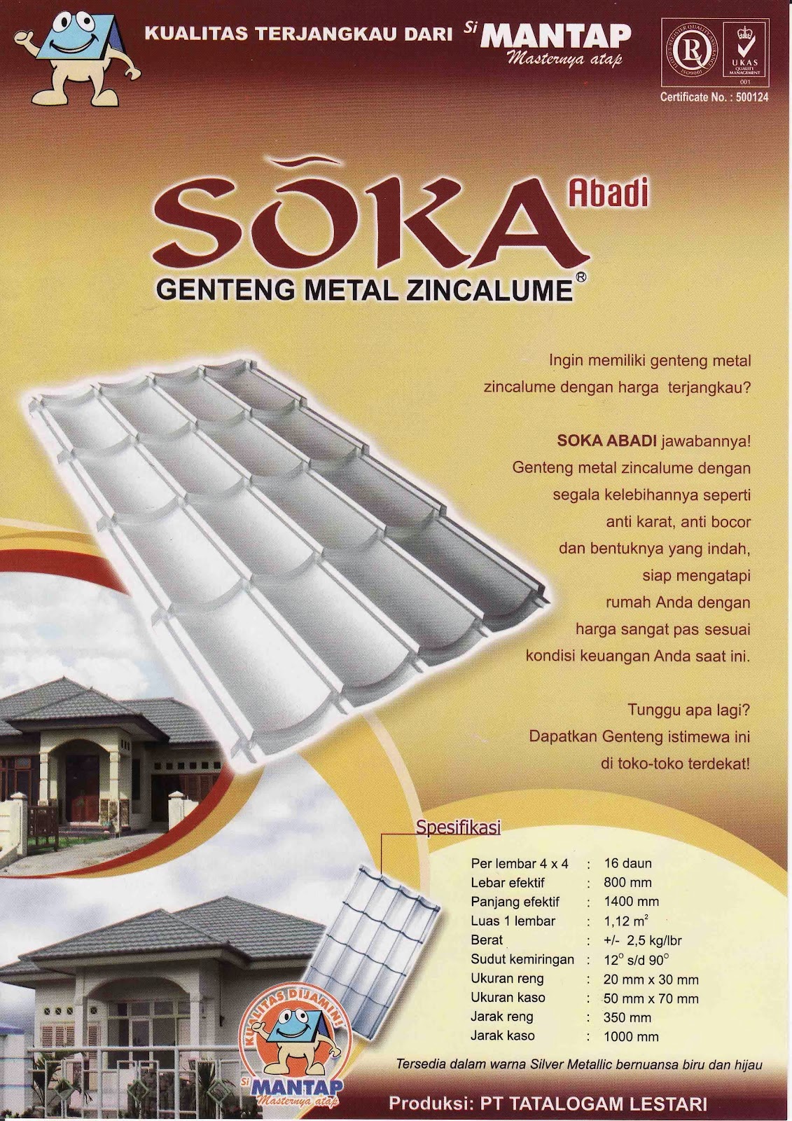  Harga  genteng  Soka HARGA  ATAP 2022 GALVALUME ATAP 