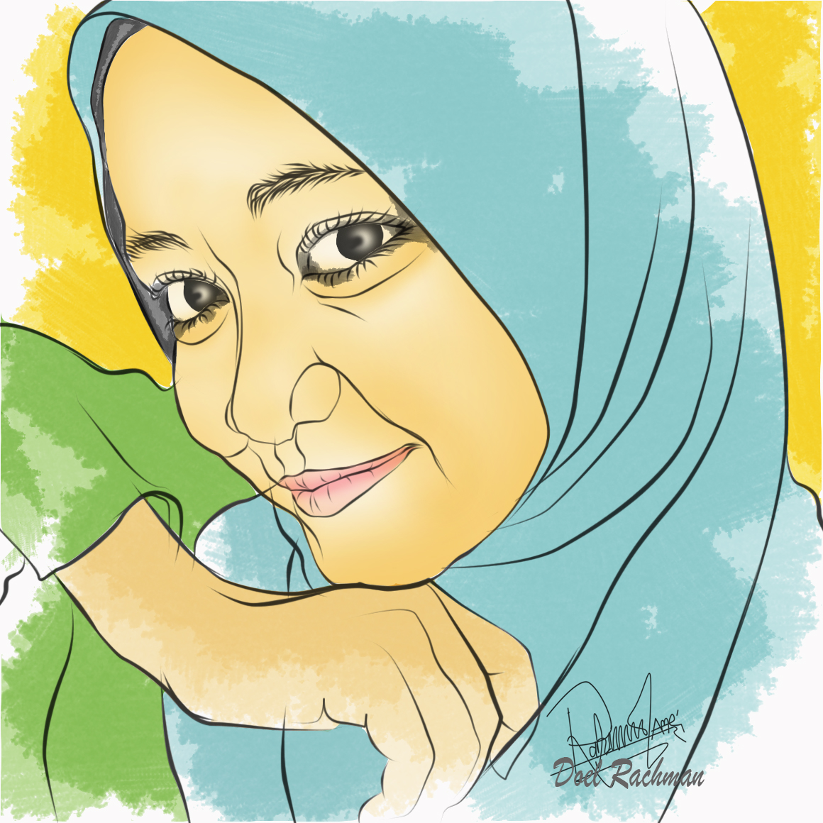 Sketsa Gambar Wanita Hijab