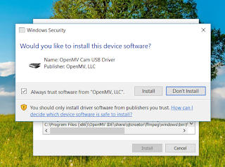 The prompt to install the USB Driver