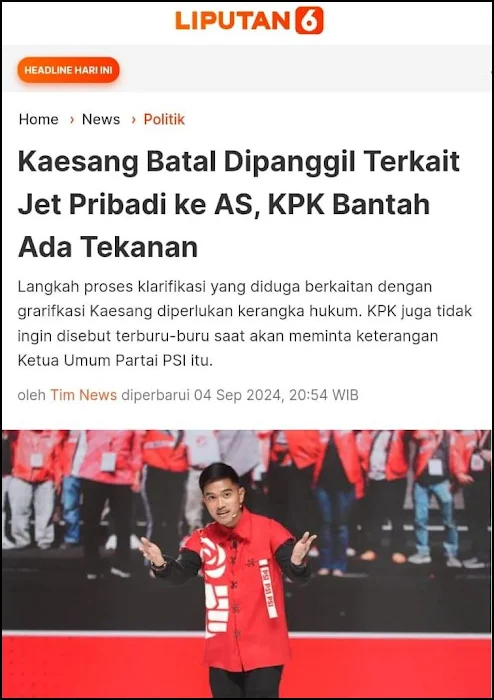 Rencana untuk meyurati dan memanggil anak bungsu Presiden Jokowi yang juga Ketua Umum Part KPK = Komisi Pelindung Kaesang
