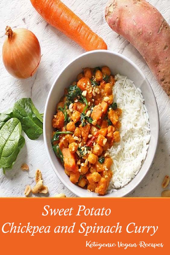 This easy and healthy Sweet Potato, Chickpea and Spinach Curry is a 30 minute one pot wonder! This vegan and gluten-free dish uses yellow curry paste and coconut milk as a base to make a seriously