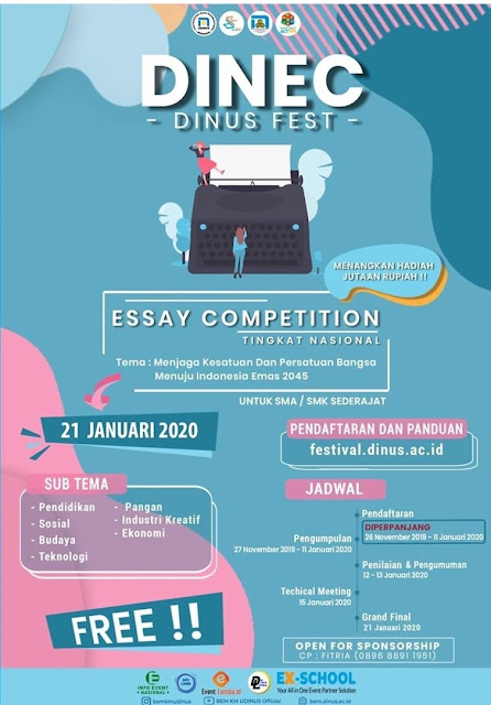 Dinus Essay Competition (DINEC)📖 Nasional 