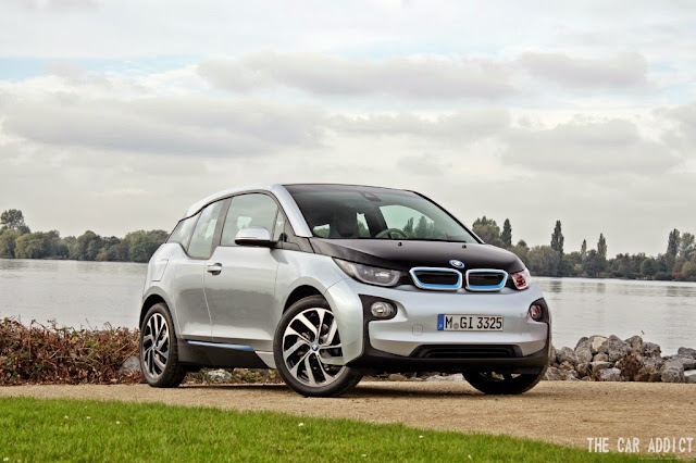 silver BMW i3 at the Water in Alsmeer