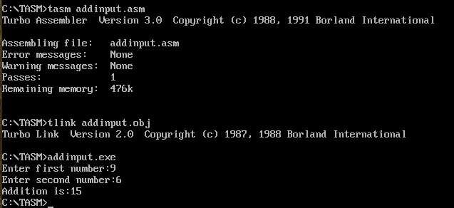 how to  add two numbers with the help of AAA instruction.