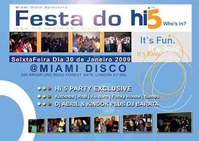 Festa do Hi5, Londres no Miami Disco