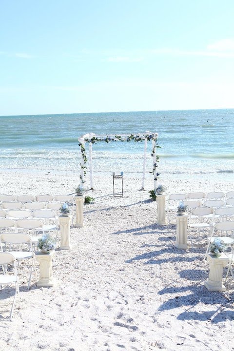 Our beach wedding arch setups are comprised of natural Bamboo