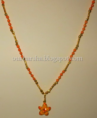 Orange Beaded Necklace (8)