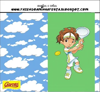 Tennis Boy Free Printable Candy Bar Labels. 