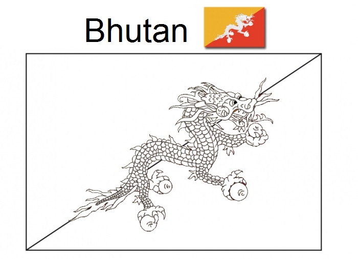Blog de Linguagens: Bhutan flag coloring page