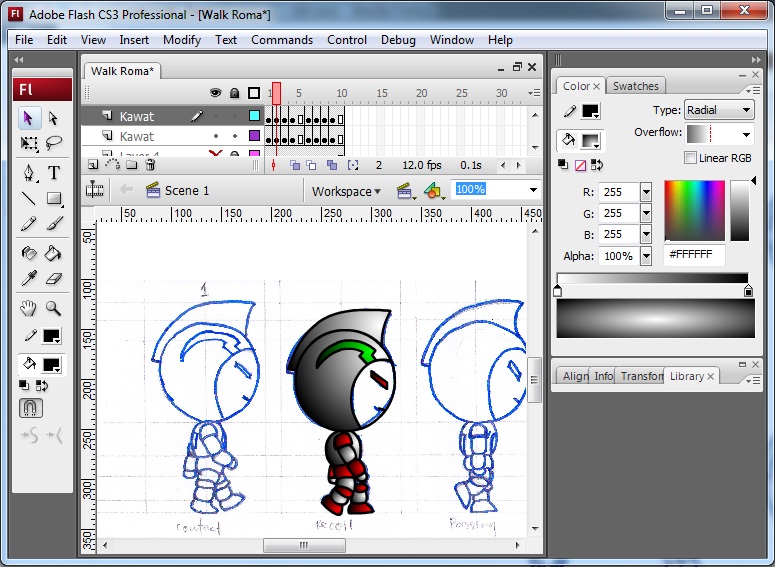 Belajar Design Multimedia dan Animasi  Animasi  2D  Walk Cycle