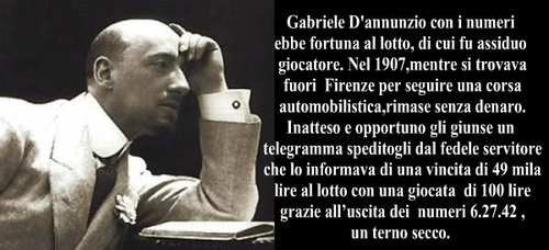 SE GABRIELE D'ANNUNZIO GIOCA AL LOTTO