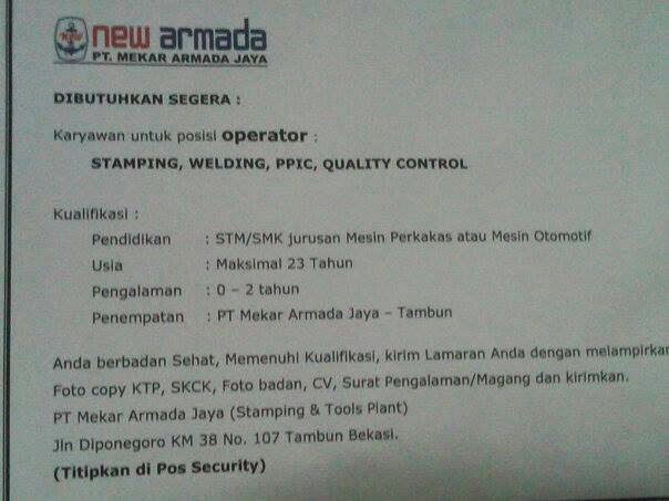 Lowongan Kerja PT. Mekar Armada Jaya - Berita Transkerja 