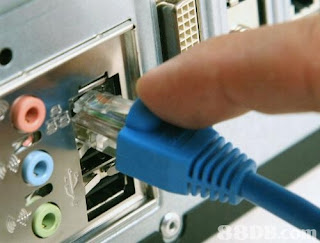computer lan plug insert lan cable