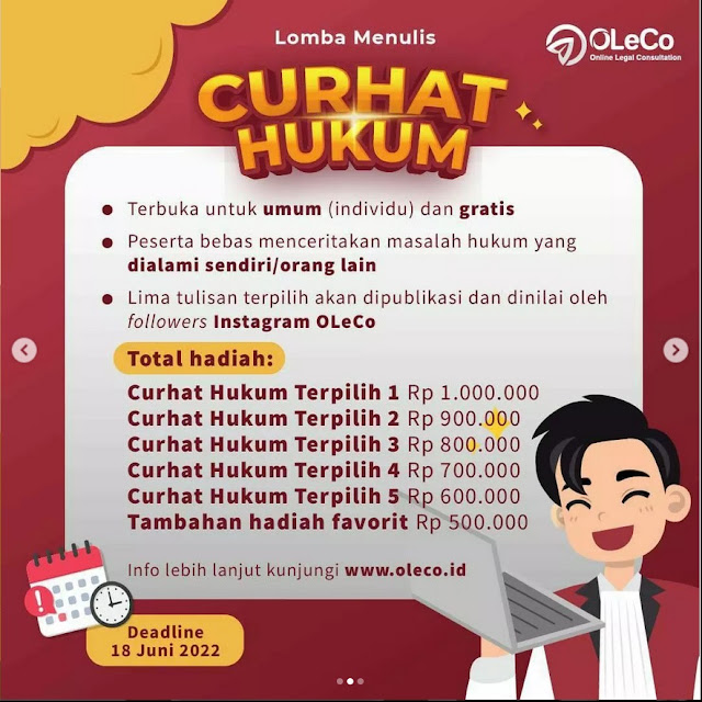 Lomba Menulis Curhat Hukum by OLeCo