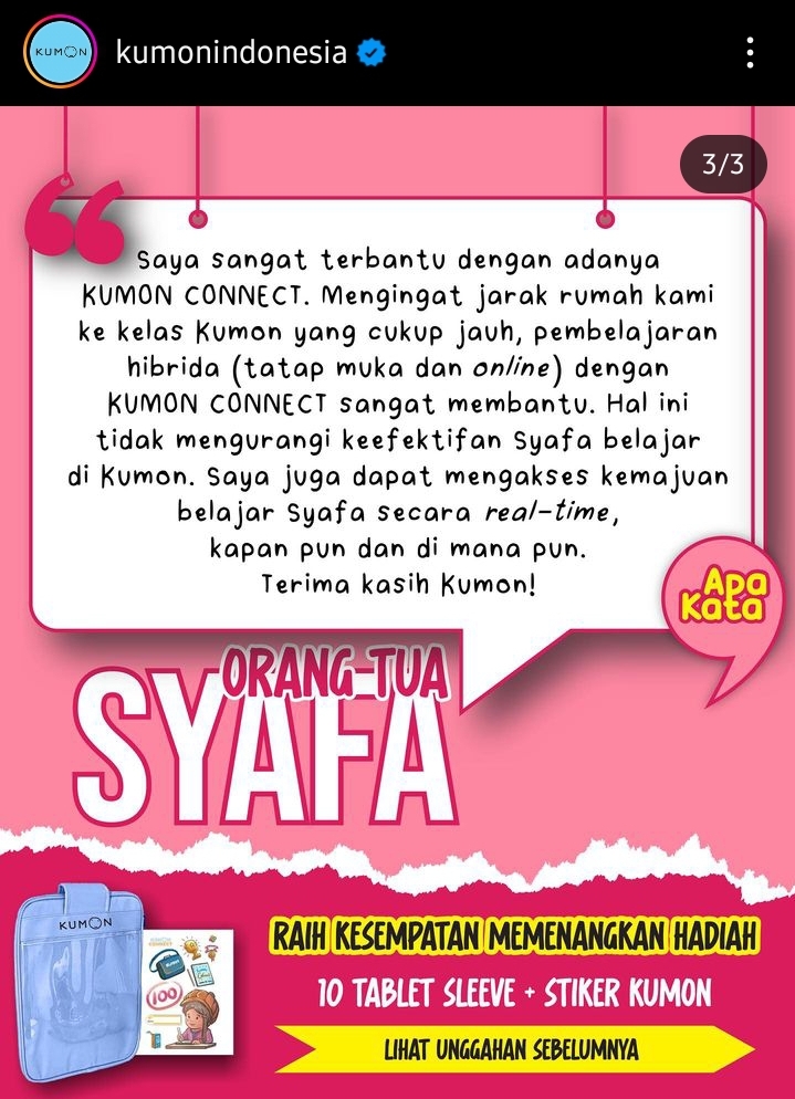 Belajar online Kumon connect