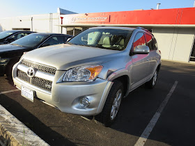 Collision damage on 2012 Rav4 before auto body repairs at Almost Everything Auto Body