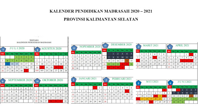 [Baru] Kalender Pendidikan Madrasah Tahun Pelajaran 2020-2021 Kalimantan Selatan