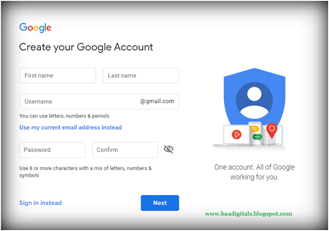 Create google account