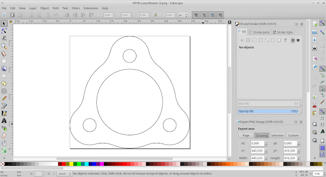 Inkscape също така позволява експортирането във векторен DXF формат.