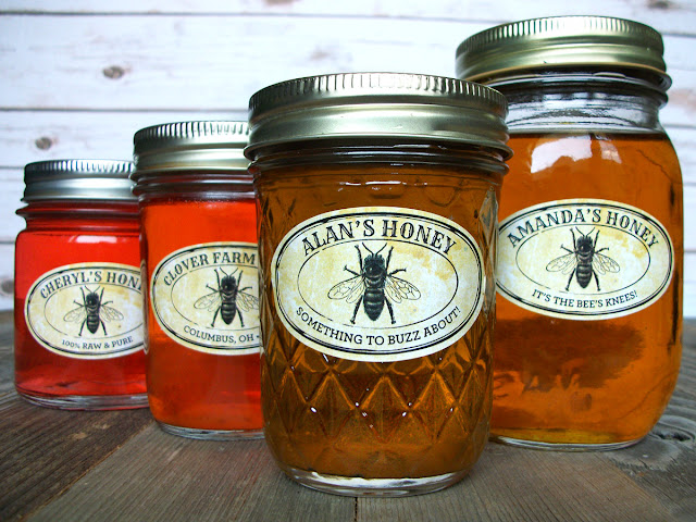 custom vintage oval honey jar labels