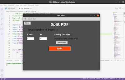 split operation of the python pdf editor - PySeek