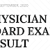  September 2020 Physician Board Exam Result