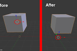 Cara memindahkan Origin ke tengah di Blender