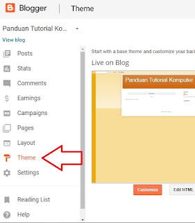 Tutorial dua Cara Gampang Mengganti Template (Tema) Blogger