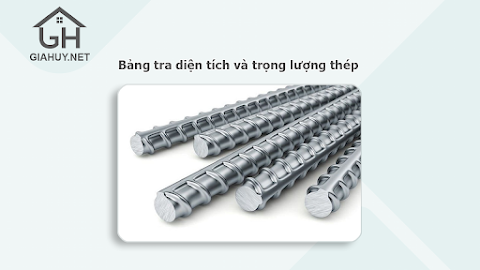 Bảng tra diện tích và trọng lượng thép