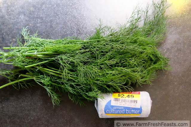 Got a lot of dill? Quickly turn it into an herbed butter. Use this butter on potatoes, fish, or bread. It's a fast way to add a little something local & homemade to your holiday table.