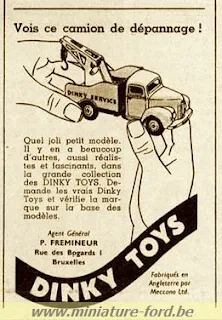 Publicité Dinky Toys,  année 1954