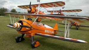 Breitling Stearman number 3 model with 2 of the full size in the background